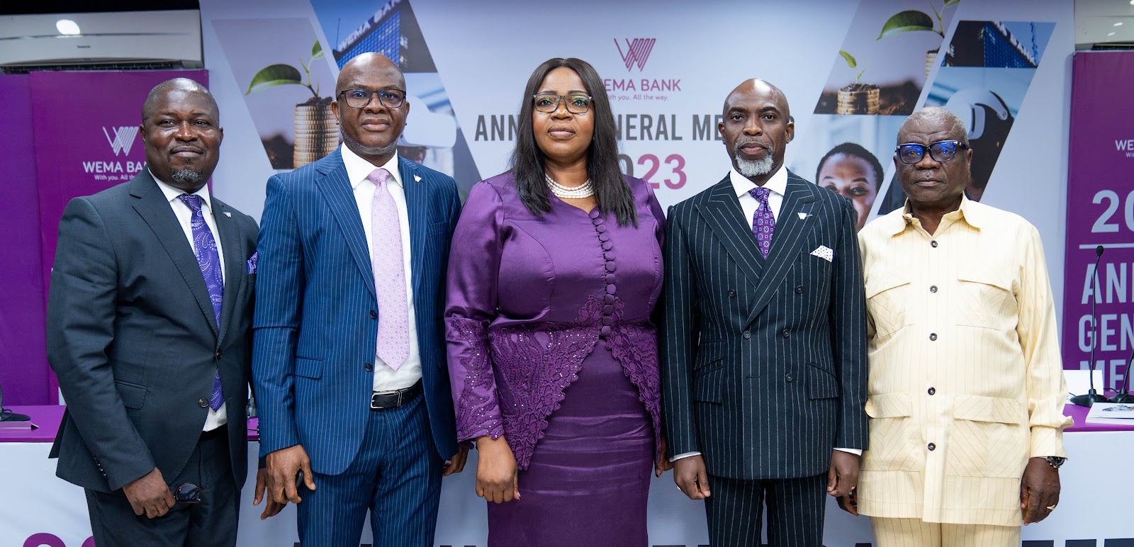 Shareholders commend Wema Bank’s extraordinary performance and profitability at Wema Bank AGM 2023 L-R: Company Secretary, Wema Bank, Johnson Lebile; Deputy Managing Director, Wema Bank, Wole Akinleye; Chairman, Board of Directors, Wema Bank, Dr (Mrs.) Oluwayemisi Olorunshola; MD/CEO, Wema Bank, Moruf Oseni and Chairman of the Statutory Audit Committee, Joe Anosike, at the Wema Bank 2023 Annual General Meeting held in Lagos, today. Wema Bank, Nigeria’s foremost innovative bank and pioneer of Africa’s first fully digital bank, ALAT, has placed its shareholders in celebration mode, receiving commendation for a profitable 2023 financial performance, at its just concluded 2023 Annual General Meeting, which held on Tuesday, May 28, 2024. The Wema Bank AGM is a yearly gathering convening shareholders and other stakeholders of Wema Bank to assess the Bank’s financial performance over the previous year, its strategies, as well as to determine resolutions on relevant aspects of the Bank’s operations to promote accountability, democratic utilisation of investors’ funds and strategic allocation of the Bank’s resources towards the sustainable success of the business. According to shareholder testimonials, not only was the 2023 Wema Bank AGM allegedly the best AGM in the Bank’s history, the financial performance as captured in Wema Bank’s FY 2023 Annual Report, is also allegedly the Bank’s best so far. Exercising their voting rights, the Bank’s shareholders unanimously approved a N0.50 dividend for the year ended December 31st, 2023, as well as the appointment of two new Non-Executive Directors of the Bank—Yewande Zaccheaus and Yusuf Kazaure, and the new Executive Director, Segun Opeke, as new additions to the Wema Bank Board of Directors. Shareholders further commended the Bank on an exceptional 2023 financial performance as its financial report revealed a 196% increase in Profit Before Tax (PBT) from N14.75bn to N43.59bn, 220.4% increase in Profit After Tax (PAT) from N11.21bn to N33.66bn, 70.63% increase in Gross Earnings from N132.30bn to N225.75, 53.64% increase in Loans disbursed from N521.43bn to N801.10bn and a remarkable 220.53% increase in Earnings per share from N87.2 to N279.5, among other successful upturns. Expressing gratitude to the Bank’s stakeholders for their contributions to the tremendous results achieved, Moruf Oseni, Wema Bank’s MD/CEO, disclosed the Bank’s progress towards realising the recapitalisation minimum target of N200bn, set by the Central Bank of Nigeria (CBN). “As a Bank, we feel privileged and lucky to have enjoyed the support of our Shareholders and Stakeholders, especially in the past year. The Bank’s performance has been stellar throughout the year and the figures testify to that. None of it could have been possible without the support of the Board, my colleagues in Executive Management, and our customers who are extremely loyal and committed to helping us improve, but I think the most important ingredient of all is the followership of the 5000+ employees that I lead as the MD/CEO of Wema Bank. We have given them a purpose which has resonated with them, and they are working day and night to ensure that your Bank gets to the top. That is the reason you see the results you have seen”. IMG_ORG_1716922769742 “To the owners of the Bank, our Shareholders, we are grateful. You have been relentless in your support of this administration and have constantly challenged to achieve greater and supported us. As always, we will continue to rise to the occasion. The apex Bank has done its due diligence and approved our N40bn Rights Issue, which is currently undergoing SEC approval to be listed on the Nigerian Exchange. Our Capital Base now stands not at the current N15bn but with the Rights Issue, at N55bn—significant headway towards N200bn. Following the shareholders’ and Board’s approval, we are set to raise the N200bn within the 24-month timeline through public placements and a public offer, which we are confident that we will achieve before the timeline expires. We have shared our plans with the CBN, and we will work assiduously to meet balance our Capital Base in the nearest future. At a minimum, Wema Bank will remain a National Bank, we will keep working tenaciously to become a Systematically Important Bank, reattain Tier-1 status, and continue providing optimum value for every shareholder and stakeholder of Wema Bank”, Oseni concluded. Commending the exceptional results, Mr. Badmus Tunde, a Shareholder of the Bank added, “I welcome the new Chairman on board and our MD/CEO as well, it is evident that they are very capable of steering the ship. I want to congratulate the Bank for coming this far, 79 years is not child’s play and I pray God grants us long life. Since 1945, Wema Bank has seen the good, the bad, the beautiful and the ugly, and through thick and thin, it has gotten to where it is today. The results are overwhelming, and profitability has been maintained. Kudos to the Board and Management”. Upon Shareholder approvals, Wema Bank is set to disburse the N0.50 dividend for FY 2023 to its shareholders by May 29, 2024. In view of the Bank’s financial progress over the past 5 years, it is predicted that Wema Bank’s 2024 financial performance will outdo its past accomplishments, including that of the year ended December 31, 2023. Following SEC approval, the Bank’s N40bn Rights Issue is set to be listed on the Nigerian Exchange in the nearest future.