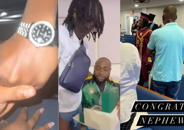 Davido Celebrates Nephew’s Graduation by Gifting Him an Expensive Rolex Wrist Watch